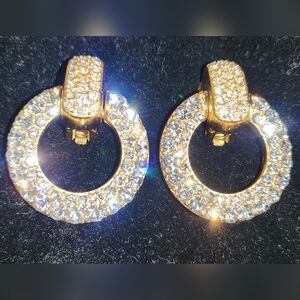 DIOR 🔥  Door Knocker Pavé Gold Plated *RARE VTG*